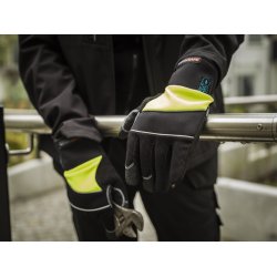 Montagehandske kunstlder Sort/Yellow str. 11